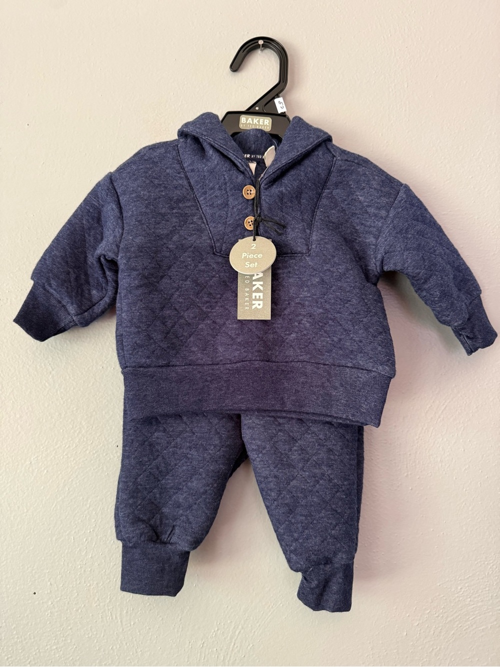Ted Baker Quilted Infant Hoodie and Joggers in Navy